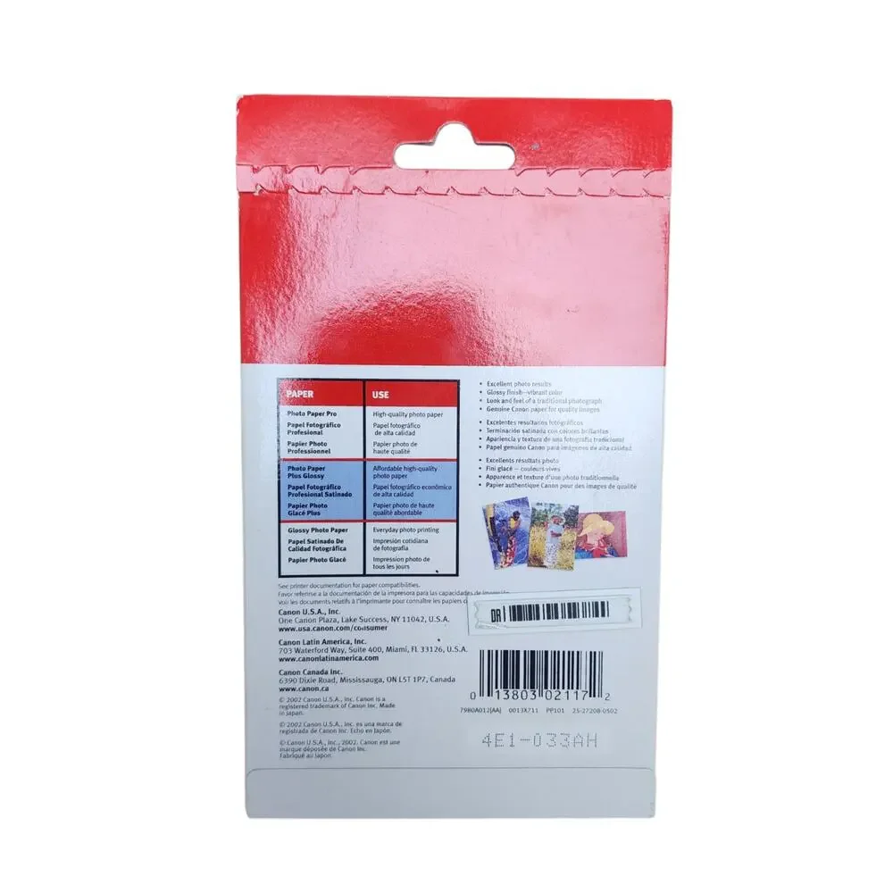 NEW Canon Photo Paper Plus Glossy 4x6 50 Sheets Premium Quality Photo Printing